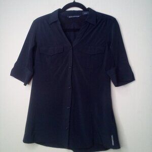 Exofficio Shirt Women S Short Sleeve Button Up Vented Pockets Black